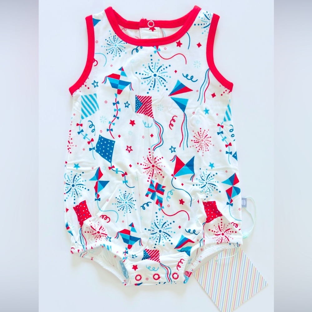 NWT Bamboo Colorful Kite Print Kids Bodysuit bubble